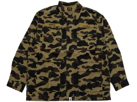 A Bathing Ape 1st Camo Military Shirt in Green Sale