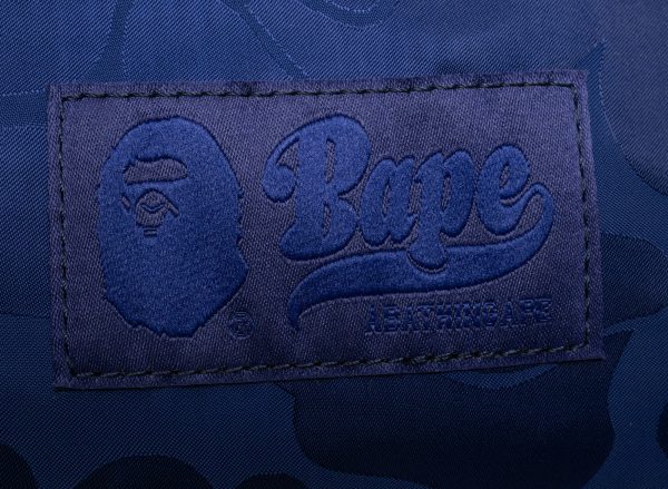 A Bathing Ape Tonal Solid Camo Waist Bag in Navy Fashion