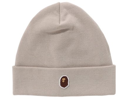 A Bathing Ape Silicon Ape Head Knit Cap in Beige Sale