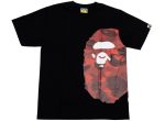 A Bathing Ape Color Camo Side Big Ape Head Tee in Black Red For Sale