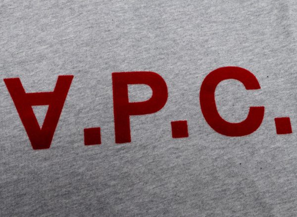 A.P.C. VPC Color H T-Shirt in Grey Red Online Sale