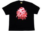 A Bathing Ape Floral Big Ape Head Tee in Black Supply