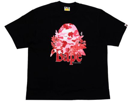 A Bathing Ape Floral Big Ape Head Tee in Black Supply