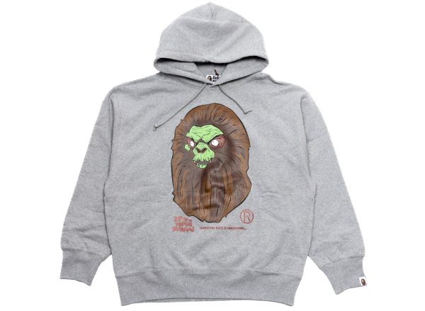 A Bathing Ape Bape Horror Mad Face Pullover Hoodie in Grey Fashion