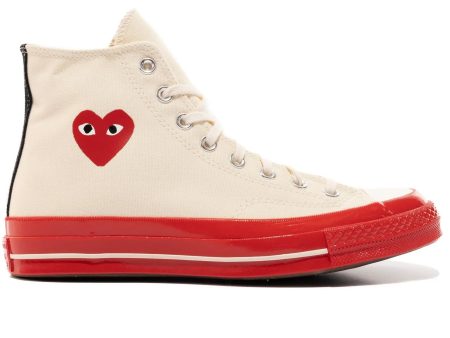 Comme Des Garçons PLAY x Converse Chuck 70 High  White Red  Fashion