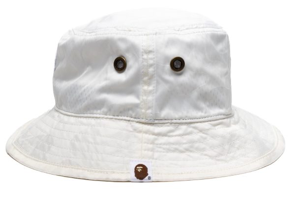 A Bathing Ape Tonal Solid Camo Bucket Hat in Ivory Online Sale