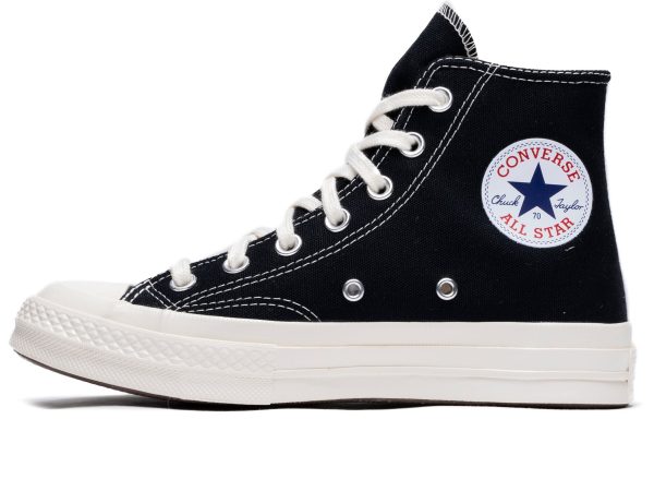 Converse Comme des Garçons Play Heart Chuck 70 Hi in Black For Sale