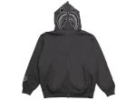 A Bathing Ape Hand Drawn Face Relaxed Fit Shark Full Zip Hoodie in Grey For Sale