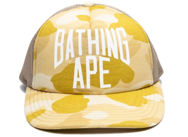 A Bathing Ape Color Camo NYC Logo Mesh Cap in Yellow Cheap